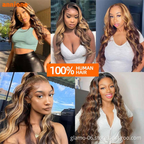 HD Lace Frontal Wig For Black Women,Blonde 613 Lace Front Wigs Vendor,Blonde P4/27 Deep Curly Wave Highlight Human Hair Wig